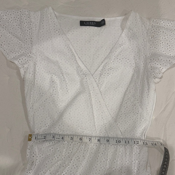 Lauren Ralph Lauren Eyelet White Ruffled Dress Size 0 - Picture 12 of 12